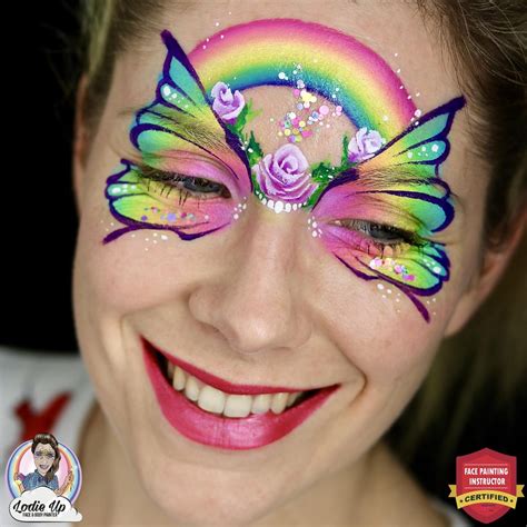 Rainbow Butterfly Face Paint Step-by-Step - IFPS