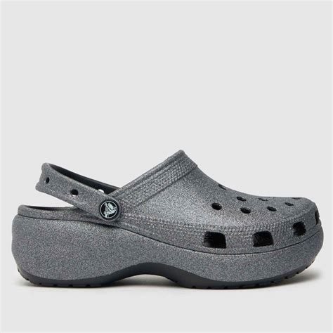 Crocs Black Platform Glitter Clog Sandals - ShoeFreak