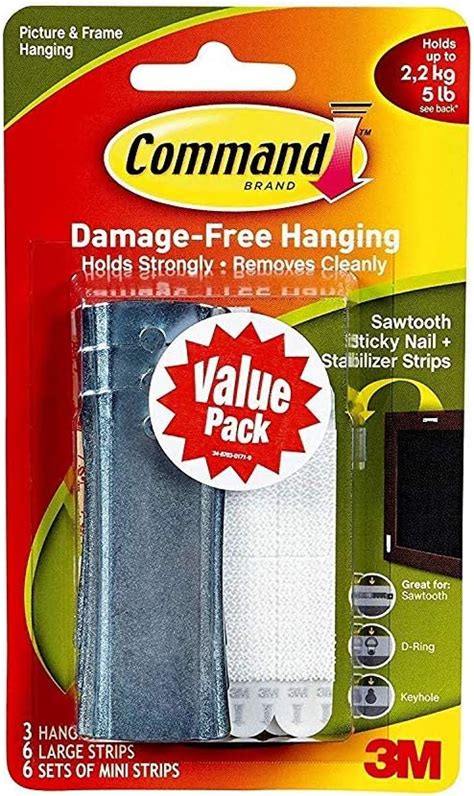 Amazon.com: Command Universal Picture Hangers w/Stabilizer Strips BCSRQ, 6-Hangers : Home & Kitchen