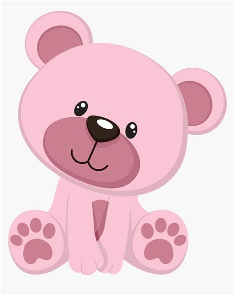 Clipart Baby Bear Cub - Pink Teddy Bear Clipart, HD Png Download - kindpng