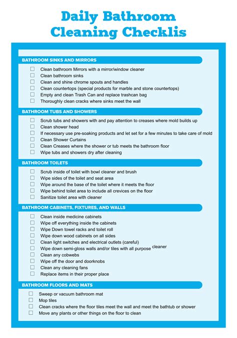 Daily Cleaning Checklist - 10 Free PDF Printables | Printablee