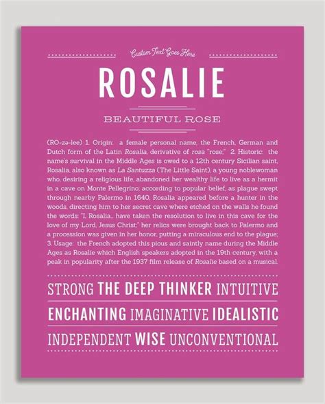 Rosalie | Name Art Print | Names with meaning, Classic names, Personalized art print