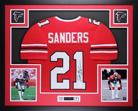 Deion Sanders Signed Falcons 35" x 43" Custom Framed Jersey (JSA COA) | Pristine Auction