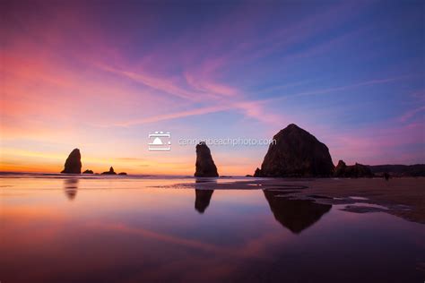 Haystack Rock Brilliant Sunset - Cannon Beach Photo