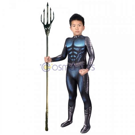 Kids Aquaman 2 Cosplay Costume Arthur Spandex Printed Suit