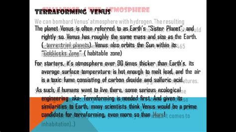 Terraforming Venus.(Quickly)#NASA - YouTube