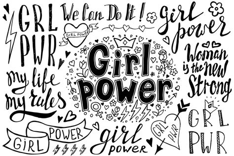 Girl Power Quotes And Illustrations Power Feminine Art Vector, Power ...