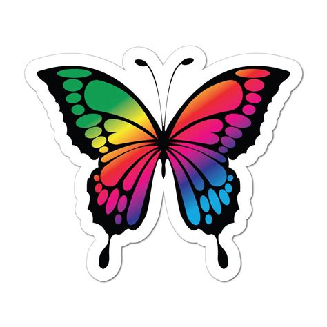 Butterfly Rainbow Cute Pretty Colourful Car Sticker Decal | eBay