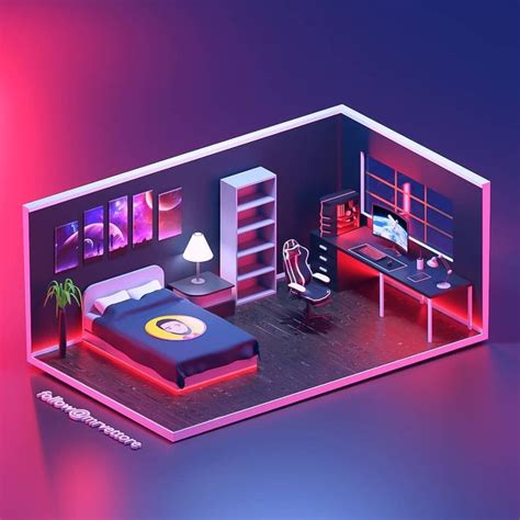 Gaming 🎮 3d room . 3D 🎨 illustration made in blender. - @mrvettore MrVettore media photos videos ...