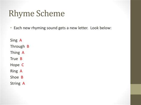 PPT - Rhyme Scheme and Stanzas PowerPoint Presentation, free download ...