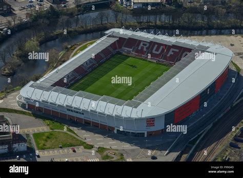 An aerial view of the New York Stadium, home of Rotherham United Stock Photo, Royalty Free Image ...