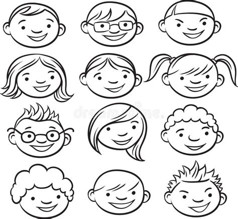 Whiteboard Drawing - Smiling Kids Faces Stock Vector - Illustration of ...