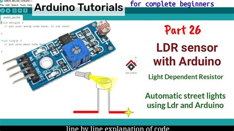 LDR sensor with Arduino | Smart street lights projects (Light Dependent Resistor/photoresistor ...