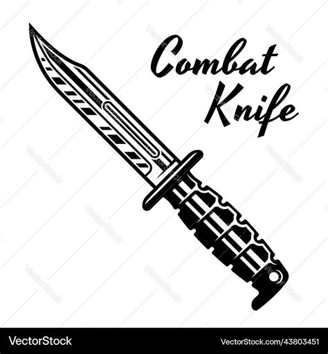 Combat knife in vintage Royalty Free Vector Image