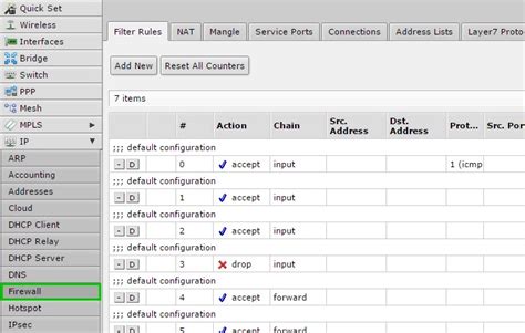 Mikrotik router (Firewall)