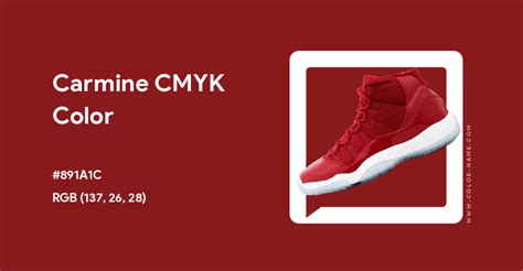 Carmine CMYK color hex code is #891A1C