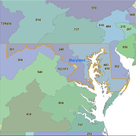 Maryland Area Codes Map - Map Of Massachusetts