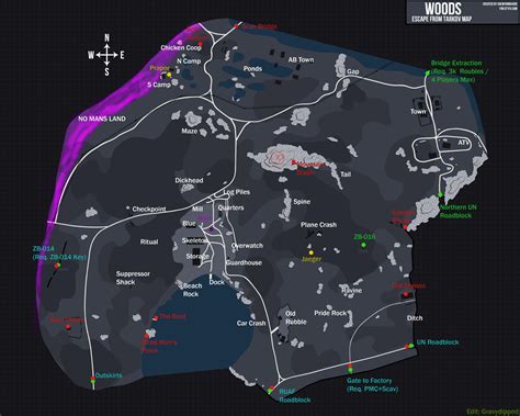 New Woods Map (Old+New Callouts / Extracts / Minefield) : r/EscapefromTarkov