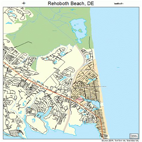 Rehoboth Beach Delaware Street Map 1060290