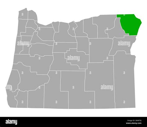 Map of Wallowa in Oregon Stock Photo - Alamy