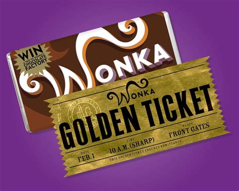 Customizable Willy Wonka's Golden Ticket Modern | Etsy