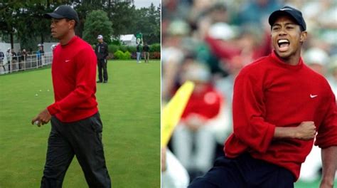 Tiger's red sweater at BMW evokes iconic outfit from his 1997 Masters win