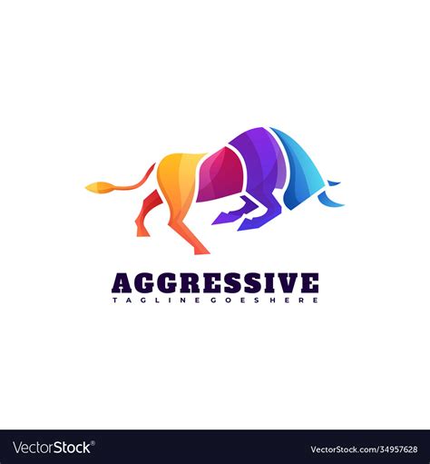 Logo aggressive gradient colorful style Royalty Free Vector