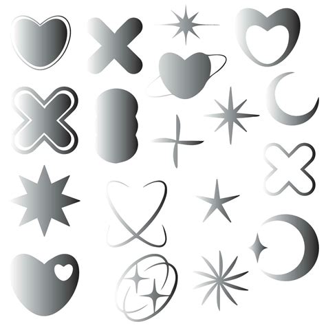 Vector set of Y2K stars, starburst and retro futuristic graphic ...