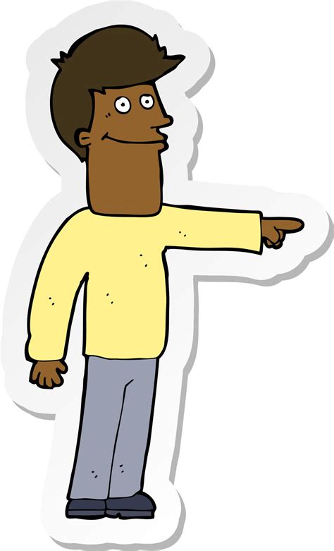 sticker of a cartoon man pointing 10575551 Vector Art at Vecteezy