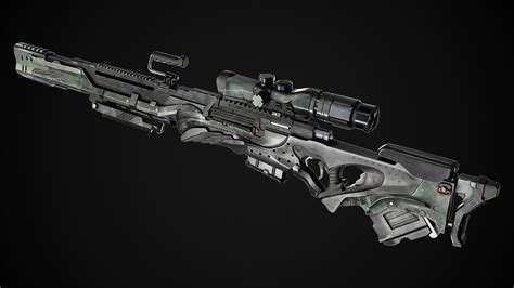 ArtStation - Sci-fi sniper rifle, Gregory Trusov Ninja Weapons, Sci Fi Weapons, Weapon Concept ...