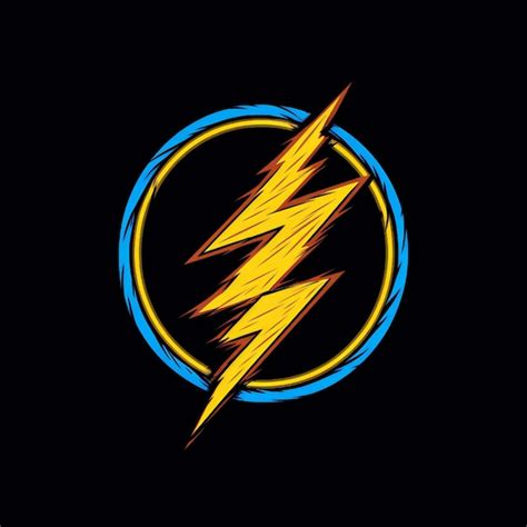 Premium Photo | Lightning bolt abstract logo design on black background