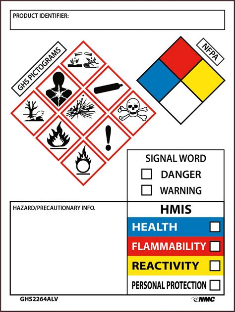 Ghs Secondary Container Label Template