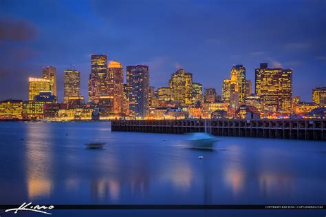 Boston Skyline Night | HDR Photography by Captain Kimo