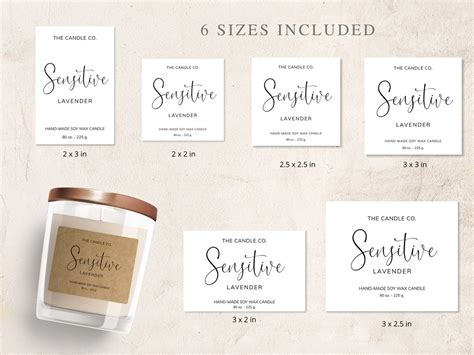 Candle Labels Template Editable Candle Label 6 Sizes Candle | Etsy