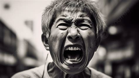 Black And White Image Of An Elderly Man Yelling Angry Background, Anger ...