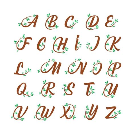 Tree alphabet concept design. Letters from A to Z 4684906 Vector Art at Vecteezy