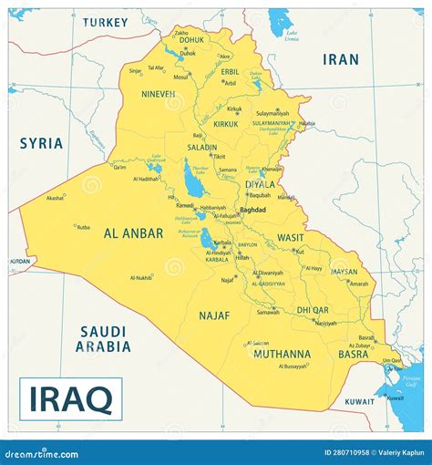 Iraq Map - Highly Detailed Vector Illustration Stock Vector ...