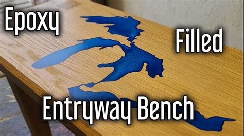 DIY Epoxy Filled Entryway Bench - YouTube