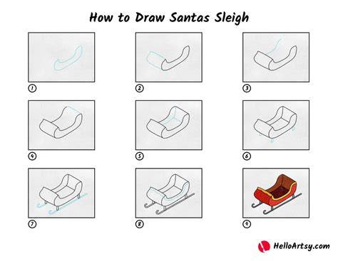 How to Draw Santa's Sleigh - HelloArtsy