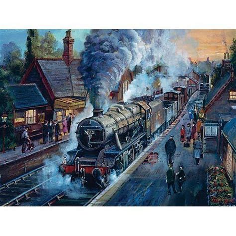 Locomotive Train Station | Country art, Watercolor paintings, Train