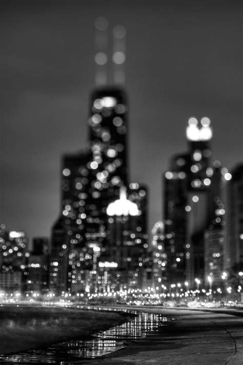 Chicago Will Always Be Home | City lights photography, Black and white city, Black and white ...