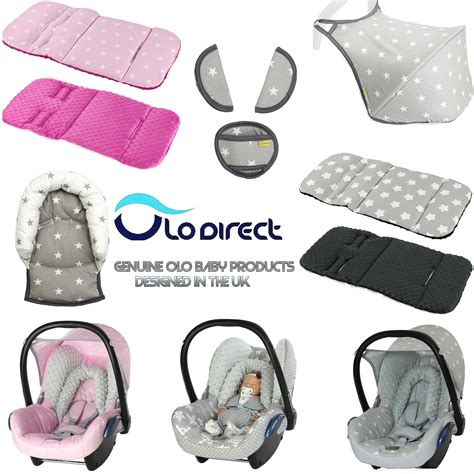 cotton - grey and white/SM star Infant Carrier FULL SET Replacement Seat Cover fits Maxi-Cosi ...