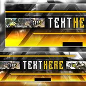 Black and Yellow Banner Gaming Template - irazer. Gaming Banner Template Style: Black and Yellow