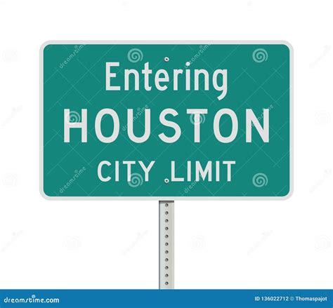 Entering Houston City Limit Road Sign Stock Vector - Illustration of background, isolated: 136022712