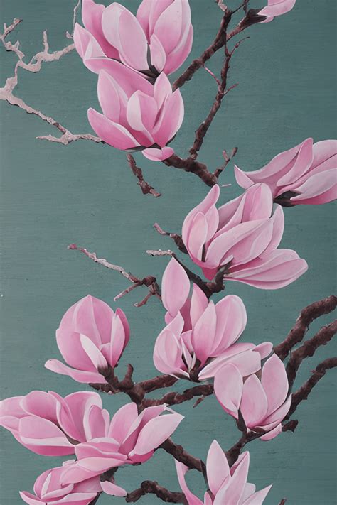 Magnolia Japanese Painting Graphic · Creative Fabrica