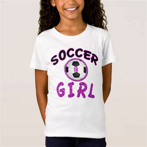 Personalized Cute Soccer T Shirts for Girls | Zazzle