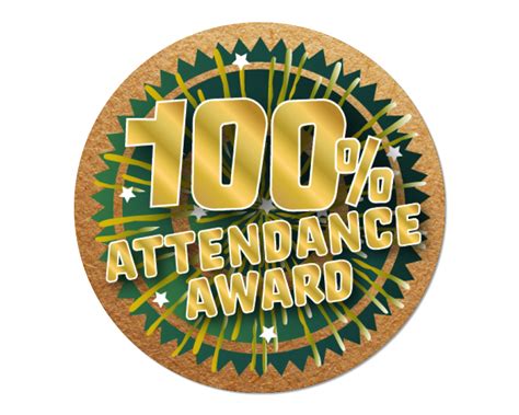 100% Attendance Stickers - School Merit Stickers