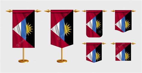 Premium Vector | Free vector illustration of barbuda flag