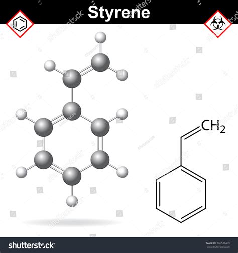 Styrene Molecule Structural Chemical Formula Model Stock Illustration 346534409 | Shutterstock