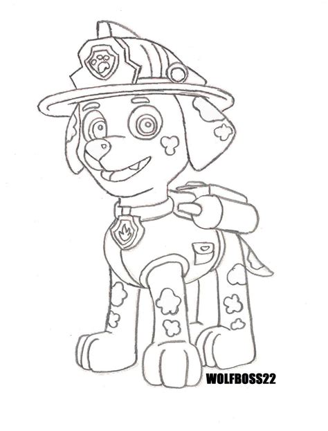 Paw Patrol Coloring Pages Marshall And Firetruck - Coloring Home